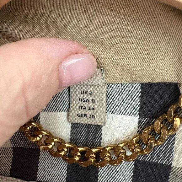 Burberry The Sandringham Heritage Trench Short Coat England Size US 0 XS - Picture 6 of 16